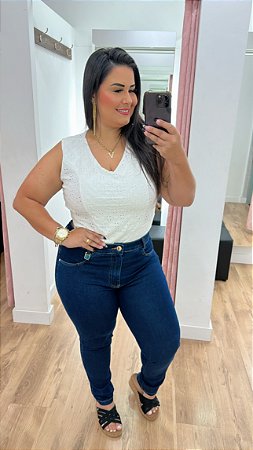 Calça Jeans Belíssima Babi Plus Size - Belíssima 48 - Belissima48