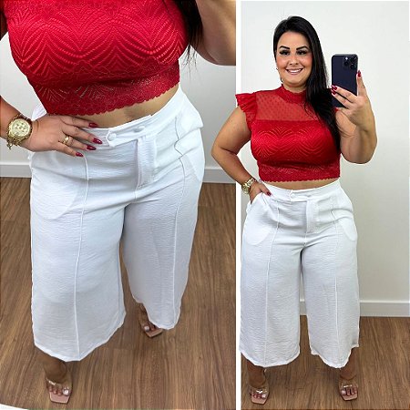 Body Renda Manga Branco Plus Size - Belíssima 48 - Belissima48