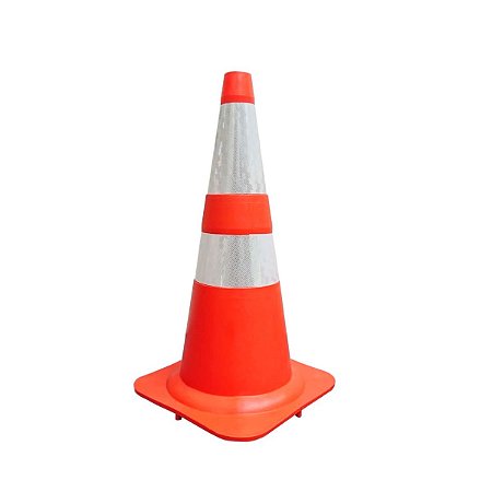 Cone Pvc Flexível 75cm Laranja/Branco