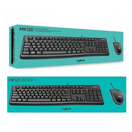 Kit Teclado E Mouse Usb Mk120 Preto Logitech