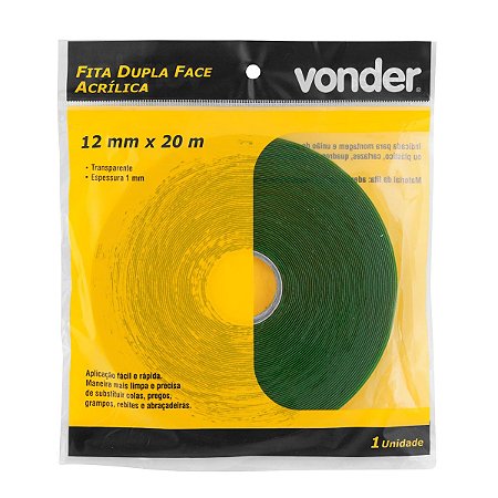 Fita Dupla Face Acrilica 12mmx20m Vonder