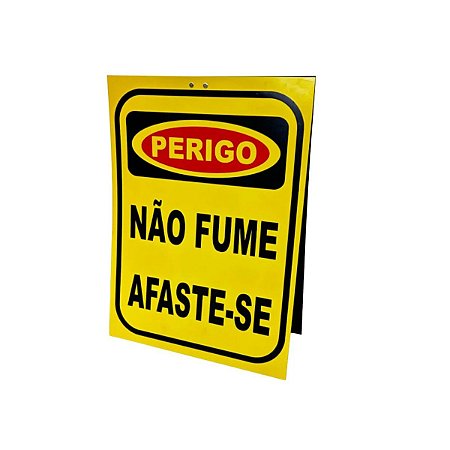 Cavalete Duplo 34 X 47 Amarelo Perigo Não Fume
