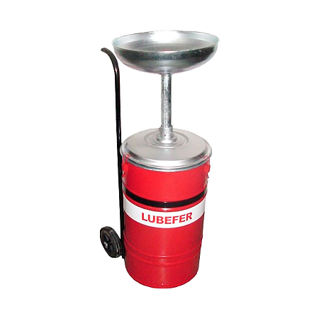 Coletor De Oleo 50 Lts. C/ Carrinho Vermelho Lubefer