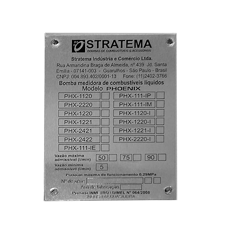 Plaqueta De Identificacao GVR PHX PHD PMD