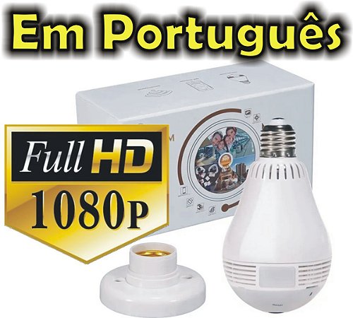 Camera Espiã Lampada V380 VR CAM Wifi Panoramica 360 1080p FULL HD - G  Oliveira Loja de Informática em Salvador