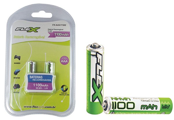 Pilha Recarregavel AAA 1100mAh Flex FX-AAA11B2 Palito