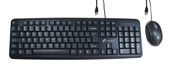 KIT Teclado PC Slim USB + Mouse USB para computador/notebook X-Cell / XC-CB-03