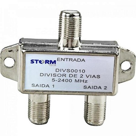 Divisor de Sinal com 2 Saidas de Alta Frequencia para Antena de TV Splitter 5-2400 Storm DIVS0010