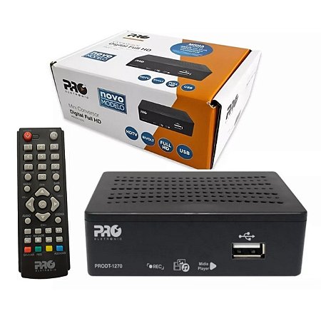 Conversor Digital TV + Gravador Full HD Proeletronic PRODT-1270 Terrestre USB HDMI