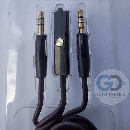 Cabo P2 X P3 Com Microfone Estéreo Embutido Para Headset Aux