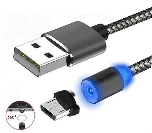 Cabo para celular Micro USB v8 carregador Magnético 3.0 A H Maston SJX02-1