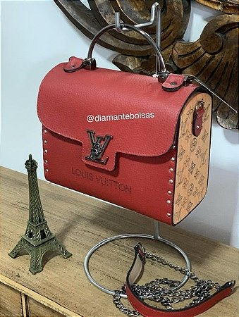 pink leather louis vuitton bolsa