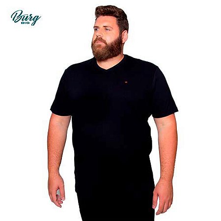 Camiseta Gola V Manga Curta Plus Size