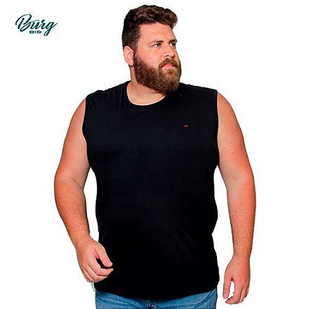 Camiseta Gola Careca Sem Manga Plus Size