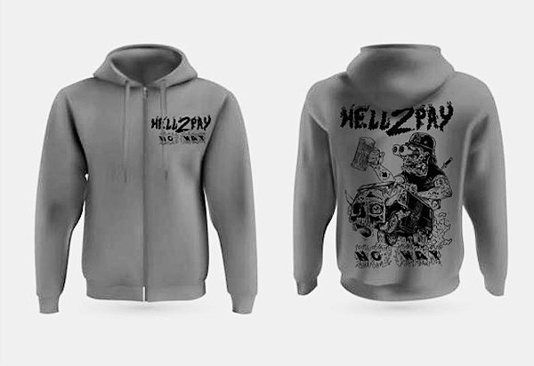 Pré-venda Moletom com ziper e capuz cinza claro h2pnoway - Hell 2 Pay Store