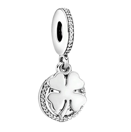 Berloque Trevo de 4 folhas e ferradura