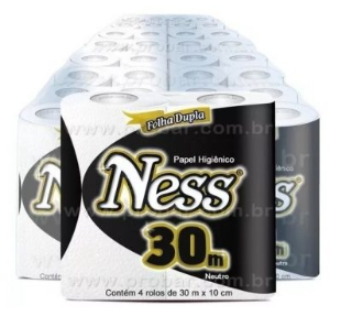 Papel Higiênico Ness F. Dupla Fardo c/ 64 ROLOS
