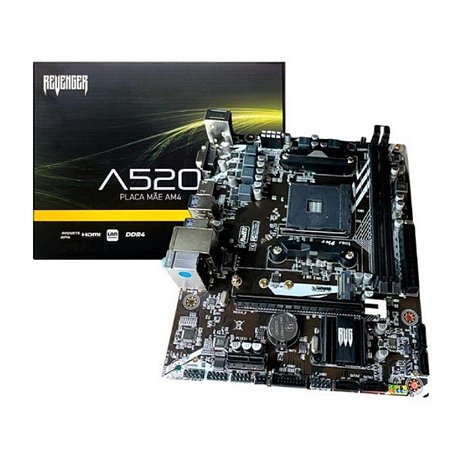 Placa Mãe A520 Am4 Amd Ryzen Ddr4 6 Gb/s Usb 3.0 Revenger