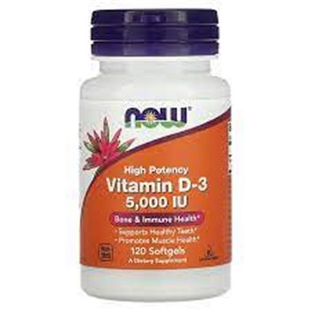 Vitamina D3 5.000IU Pote 120 Capsulas (Now)