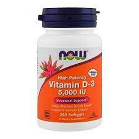 Vitamina D3 5.000IU Pote 240 Capsulas (Now)