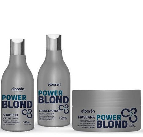 KIT POWER BLOND (Shampoo Matizador 300ml + Condicionador Matizador 300ml + Máscara Matizadora 300gr Power Blond)