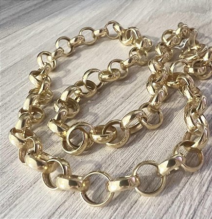 Corrente  Portuguesa em ouro18k 8mm