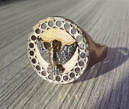 Anel Espírito Santo em ouro 18k - redondo