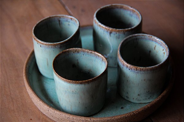 Conjunto Hora do Café - azul água