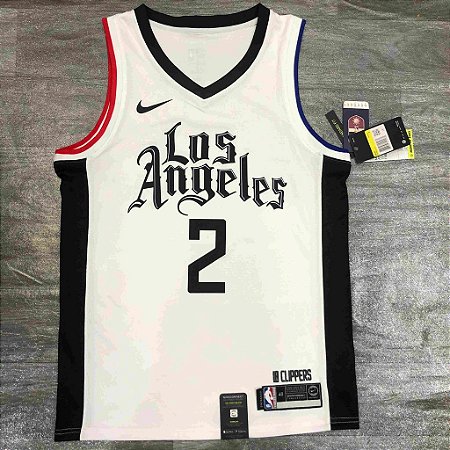 Camisa de Basquete da NBA do Los Angeles Clippers White #2 Leonard