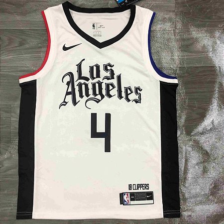 Camisa de Basquete da NBA do Los Angeles Clippers White #4 Rondo