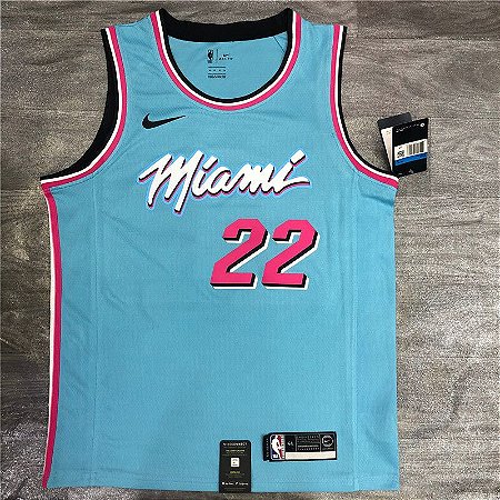 Camisa da NBA do Miami Heat Temporada 2020 Azul #22 Butler