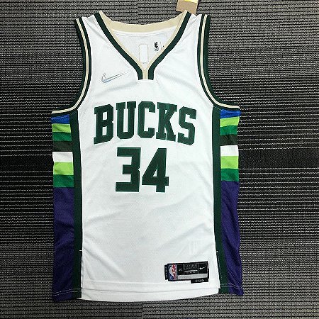 Camisa de Basquete do Milwaukee Bucks NBA 75th Anniversary #34 Antatokounmpo