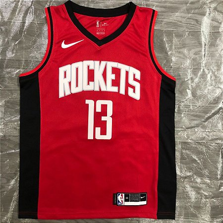 Camisa de Basquete da NBA do Houston Rockets Vermelha #13 Harden