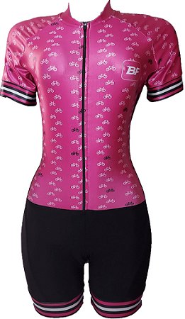Macaquinho Ciclismo Feminino Be Fast Bike Rosa