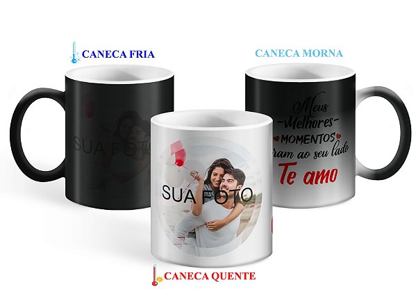 Caneca Mágica Personalizada com Foto - Meus Melhores Momentos - Namorados