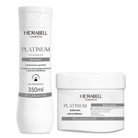 Kit Matização Platinum - Desamarelador de Cabelos Grisalhos Hidrabell