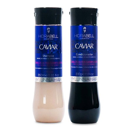 Shampoo e Condicionador Caviar Reconstrução Capilar Absoluta Hidrabell