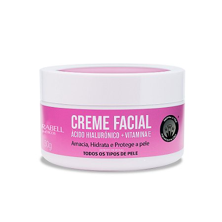 Creme de Hidratação Facial Rosas com Hialurônico e Vitamina E 80g Hidrabell