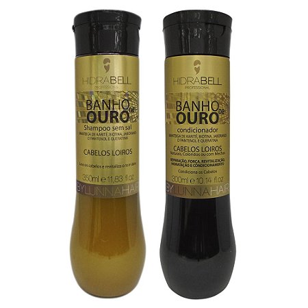 Shampoo e Condicionador Banho de Ouro Hidrabell