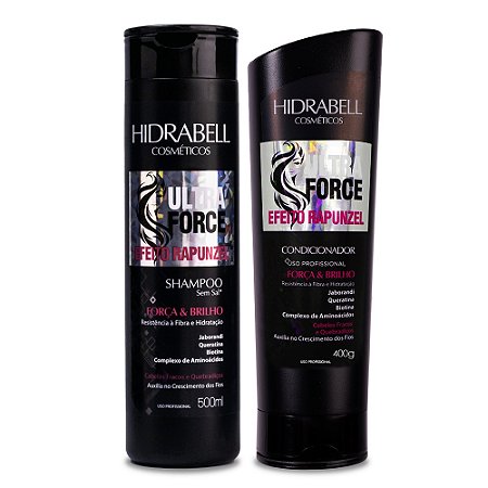 Shampoo e Condicionador Ultra Force Efeito Rapunzel Hidrabell