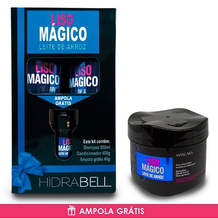 Kit Liso Mágico Leite de Arroz + Máscara de Hidratação Hidrabell