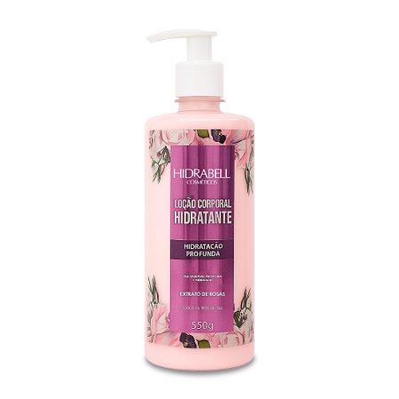 Locao Hidratante Corporal Pele Seca e Sensível Perfumada Rosas 550g Hidrabell