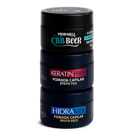 Kit 3 Unid Pomada Capilar Modeladora Efeito Seco 50g Hidrabell