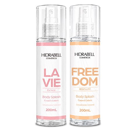 Kit 2 Body Splash Feminino Lavie e Freedom Hidrabell 200ml