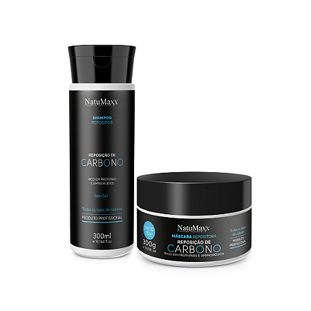 Kit Carbono - Shampoo 300ml + Máscara 300g NatuMaxx