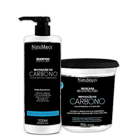Kit Carbono - Shampoo1 Lt + Máscara  1 kg NatuMaxx