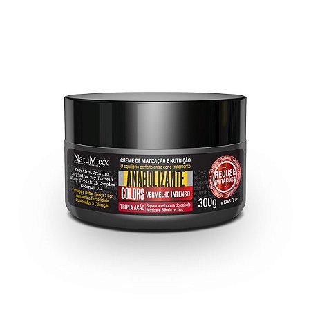 Matizador Fortificante Capilar Colors Vermelho Intenso NatuMaxx 300g -  Natumaxx Professional Cosmetics