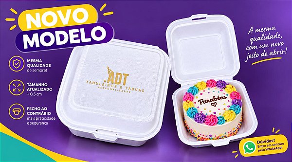 Bentô Box Biodegradável - Fibra de Cana (Branca) - (Pct com 25 und)