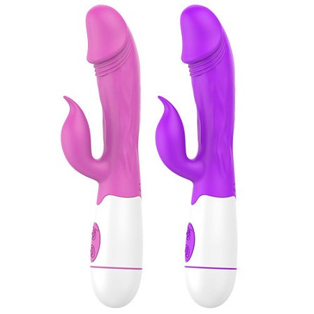 VIBRADOR PONTO G COM ESTIMULADOR CLITORIANO RECARREGÁVEL E 10 MODOS DE VIBRAÇÃO