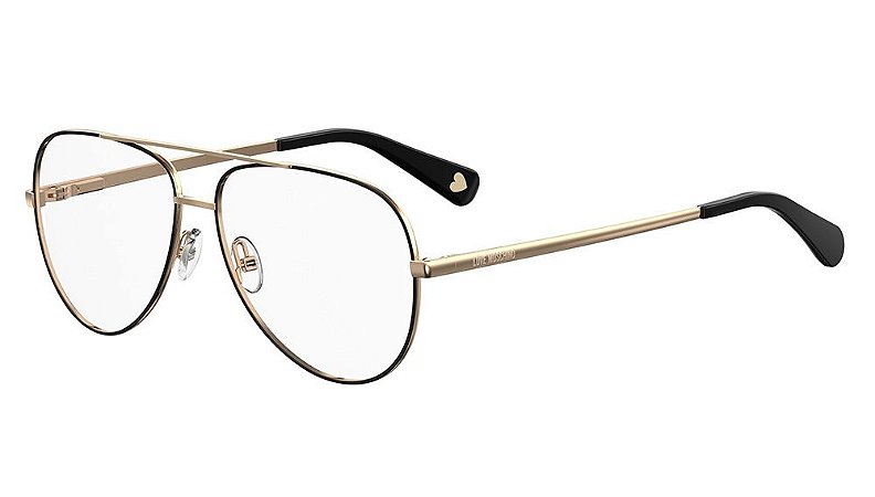 Óculos de grau Love Moschino MOL531 807 5613-Preto/Dourado